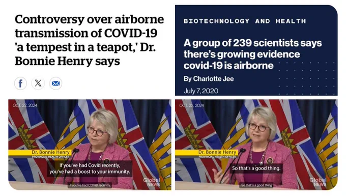 Dr. Bonnie Henry (CPHO of BC, Canada) telling people that get sick with the virus causing a worldwide pandemic "is a good thing" - is a very bad look for a public health official. 