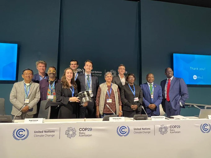 Photograph of the panelists of the side event 'Catalysing Quality and Equity in clean cooking carbon projects' at COP29. 