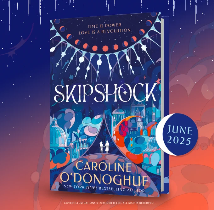 Book cover of Skipshock by Caroline O'Donoghue, with art by Deb JJ Lee. Out June 2025.
