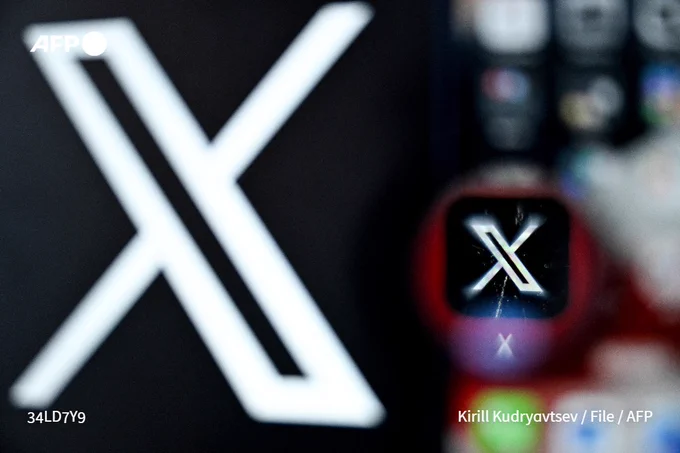 The logo of US social media platform X - formerly Twitter - pictured on a smartphone screen, on March 11, 2024