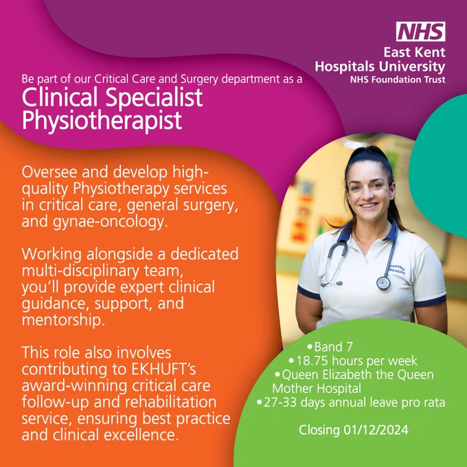 job advert for Clinical Specialist Physiotherapist