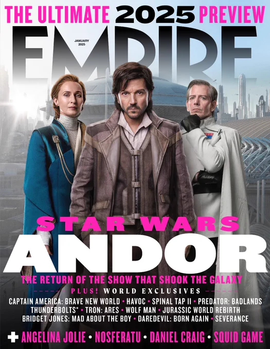 Empire Magazine cover featuring Mon Mothma, Cassian Andor, and Director Krennec.