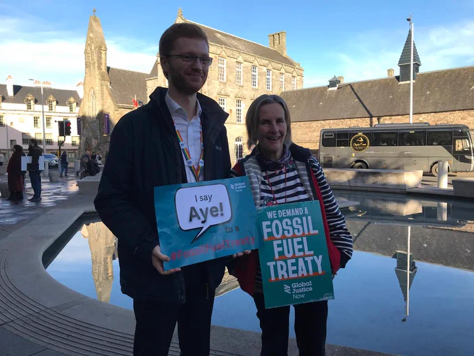 Ross Greer with a campaigner