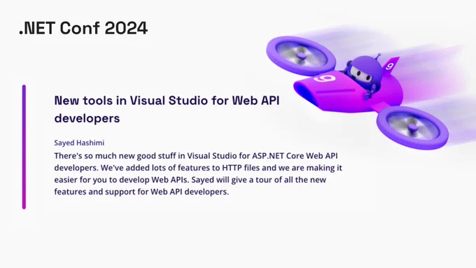 .NET Conf Session banner: New tools in Visual Studio for Web API developers