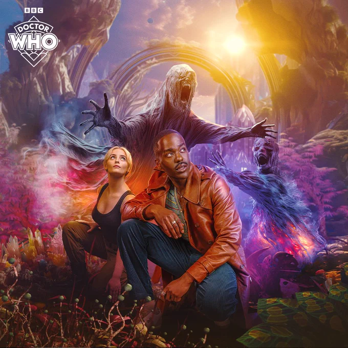 Clean artwork of the cover of Doctor Who: Eden Rebellion, featuring Ncuti Gatwa as the Doctor and Millie Gibson as Ruby Sunday.