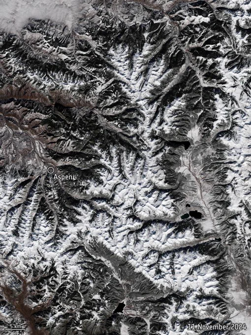 La missione Copernicus Sentinel-2 acquisisce questa immagine dello Stato americano del Colorado ricoperto di neve.