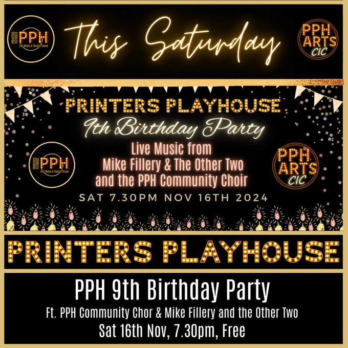 PPH 9th Birthday Party, Sat 16th Nov, 7.30pm