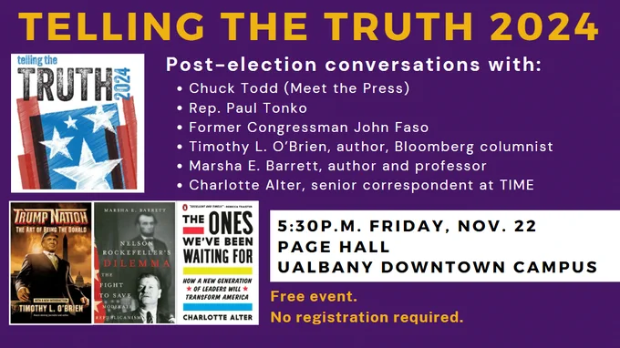 Telling the Truth, Friday, Nov. 22, at the Downtown UAlbany Campus