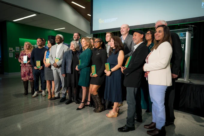 Community and Catalyst award recipients pose in Horizon Hall.