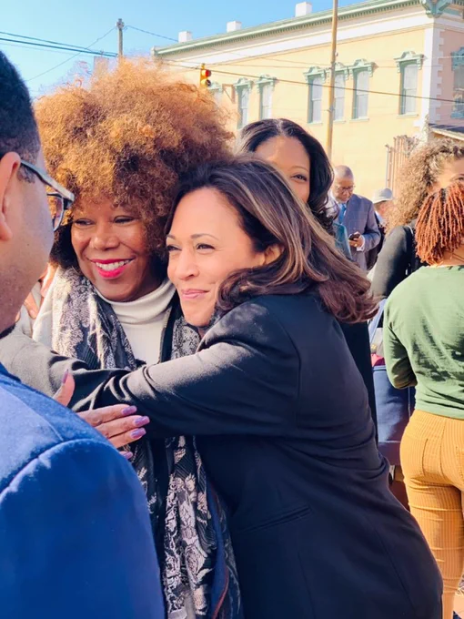 Vice President Harris hugs Ruby Bridges.