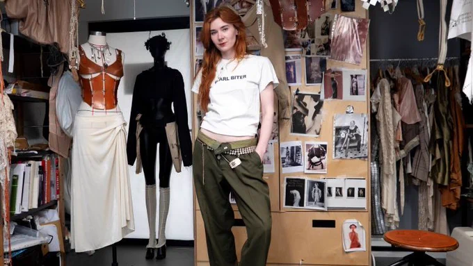 Genevieve Devine in her fashion studio at FC Designer Collective