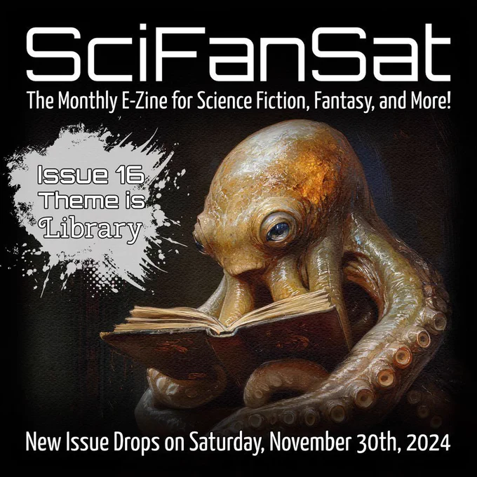 SciFanSat: The Monthly Magazine for Science Fiction, Fantasy and More! Issue sixteen releases Saturday, November 30th, 2024.