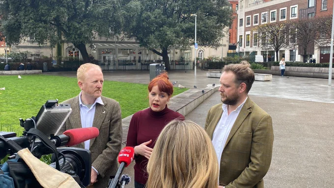 Green Party speakers at transport policy launch