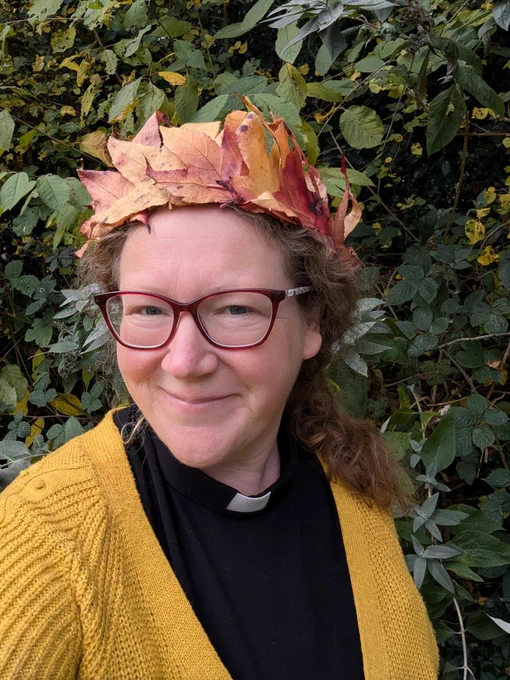 Woman in leaf crown