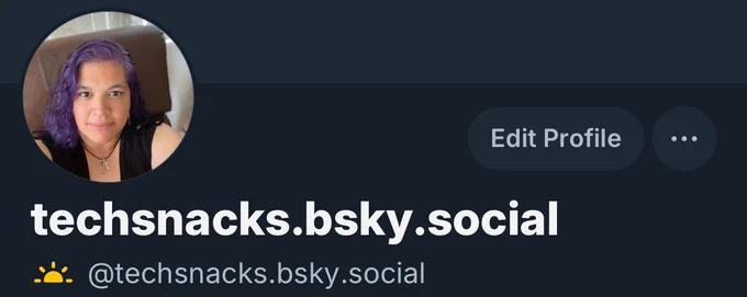 Wendy’s blue sky handle @techsnacks.bsky.social