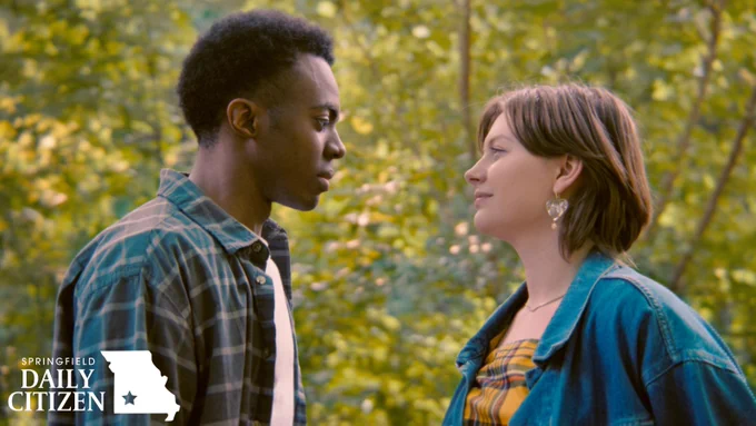 Lead actors Jimmy Lee Parker, left, and Emily Trent act in a scene from “Seeing Someone Else.” The film, from Radix Studios, is a coming-of-age comedy. (Photo by Radix Studios)