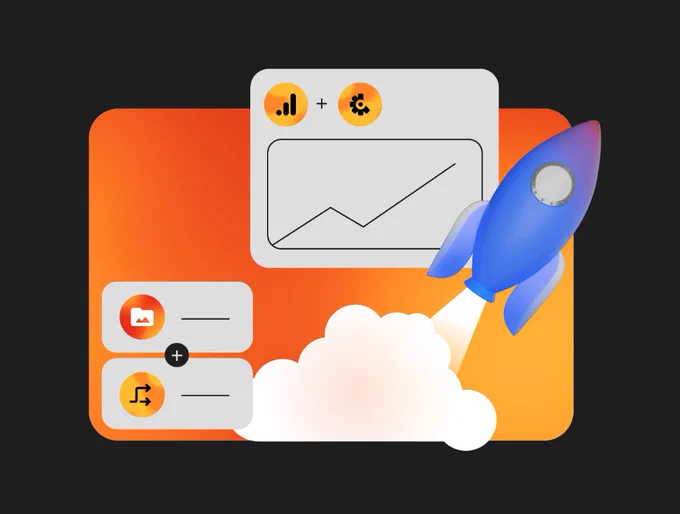 Firebase iconography with a rocketship illustration.