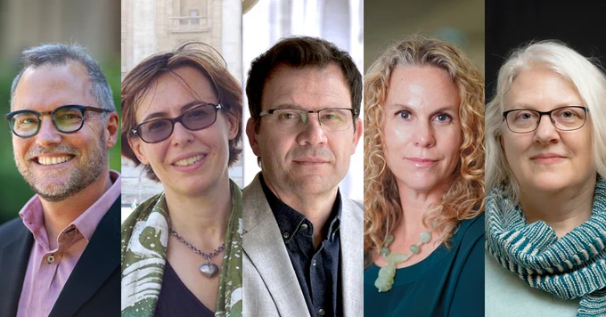 Clockwise from top left: Jacques Bertrand, Laura Colantoni, Sebastian Sobecki, Janelle Taylor, Lisa Strug.