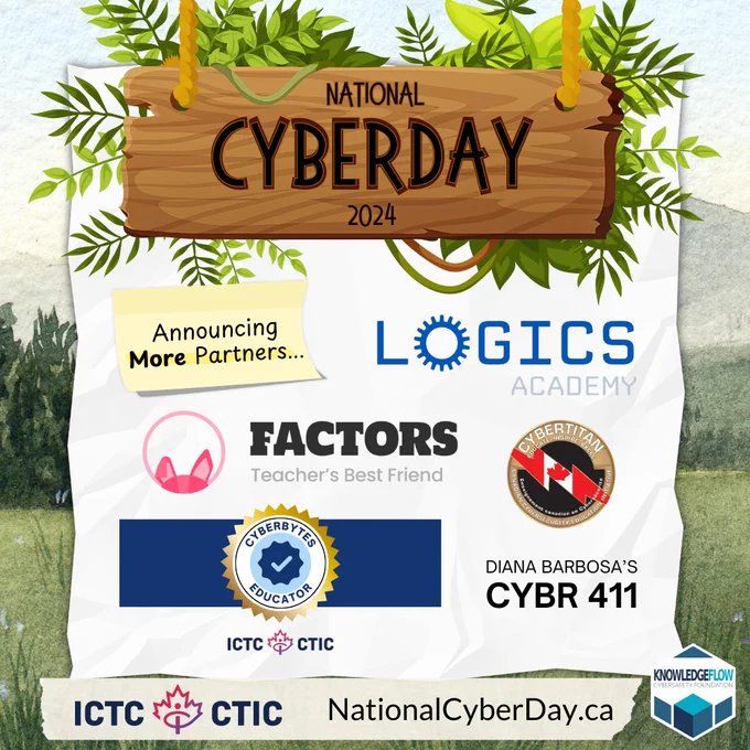 National Cyberday poster by Knowledgeflow including logos from Factors Education, ICTC and Logics Academy