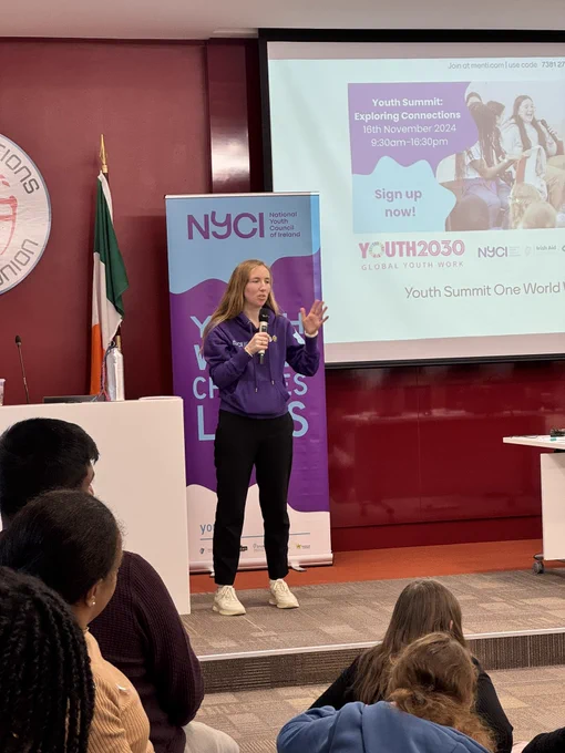 Capacity Development & Training Officer Niamh Flynn closing the Island Games