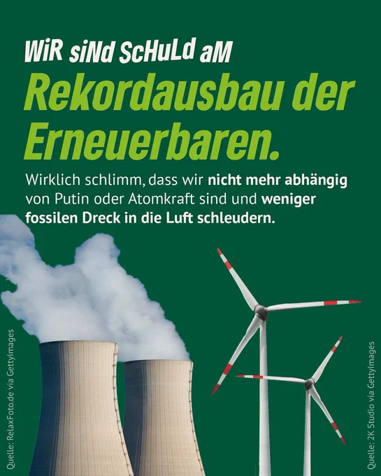 Die Grünen haben für die Energiewende gesorgt und uns unabhängig von Putin gemacht 💚