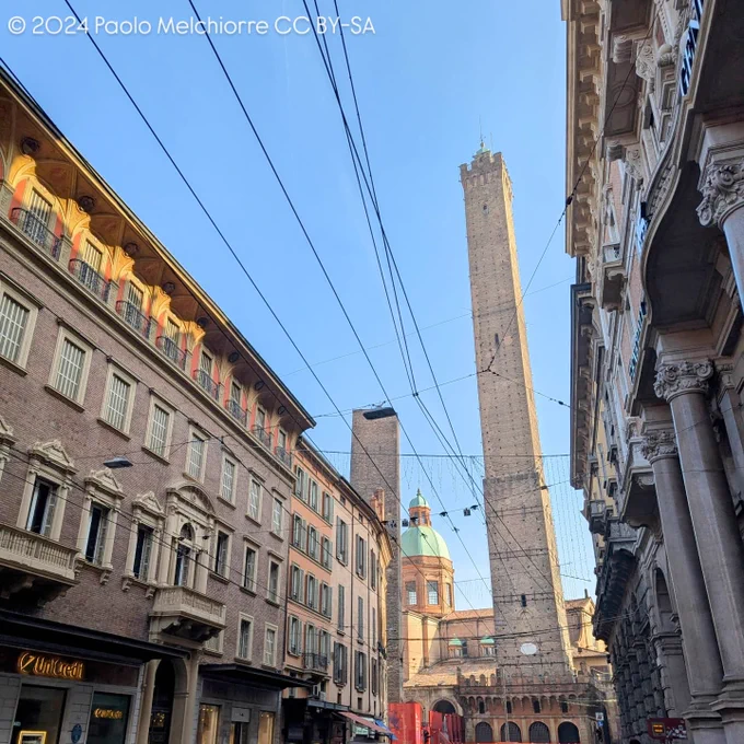 View of the two towers in Bologna.