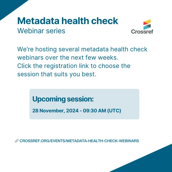Metadata health check webinar series