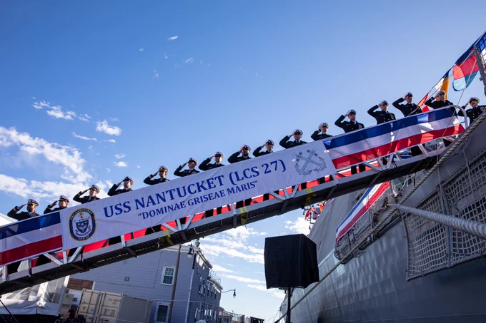 Sailors aboard USS Nantucket.
