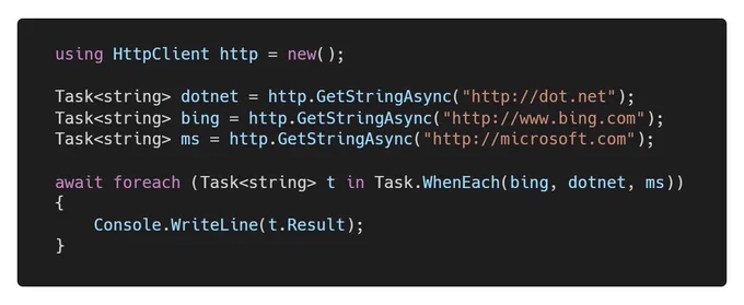New Task .WhenEach method in .NET 9