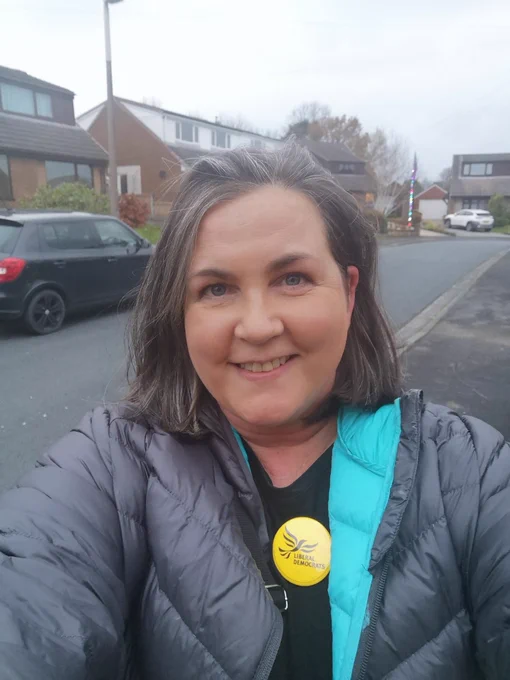 Cllr Fiona Duke delivering community surveys in Sharoe Green 