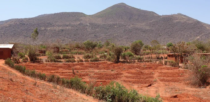 Half moons established near Mlali village, Kongwa district on a degraded part of the landscape to capture rainfall and reduce erosion processes. 