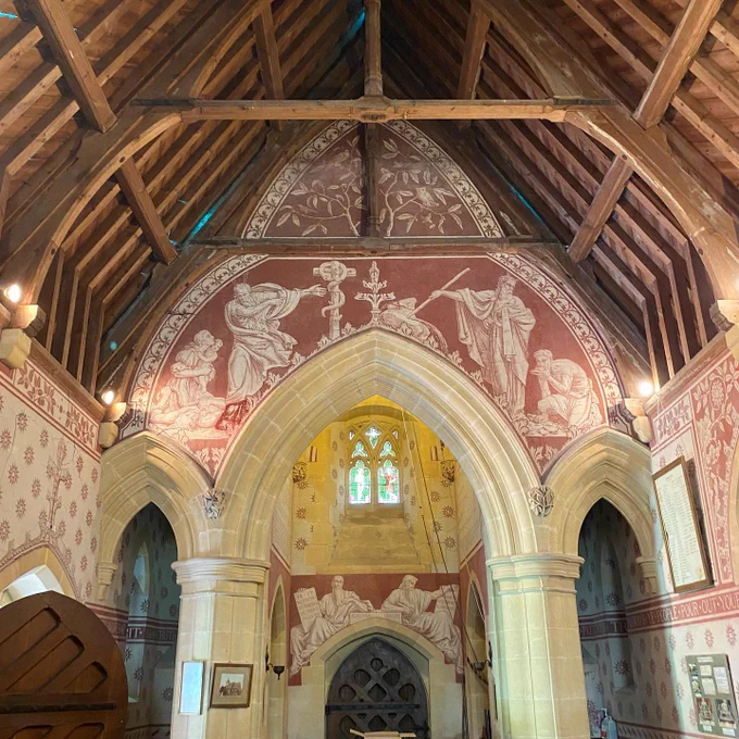 Photo by Sally Strachey Historic Conservation. Church of St Peter, Hornblotton, Somerset. 
