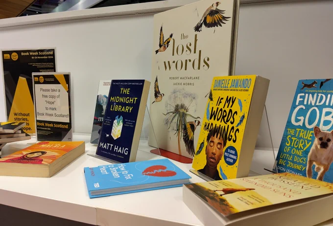 Display showing  range of books that inspire hope in different ways.