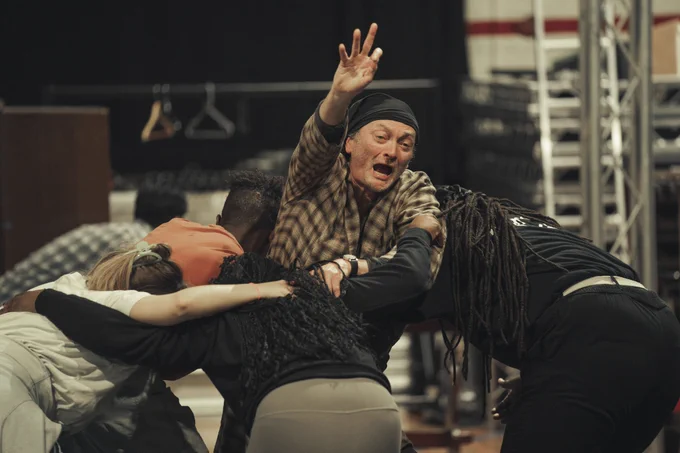 The cast of A Christmas Carol in rehearsal