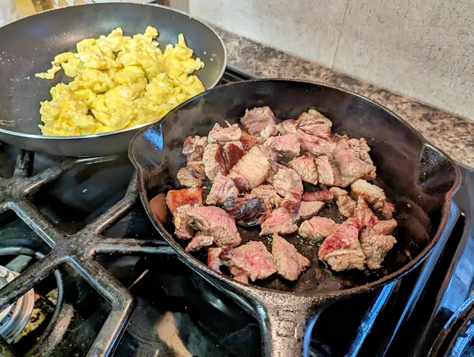 Steak and eggs for breakfast