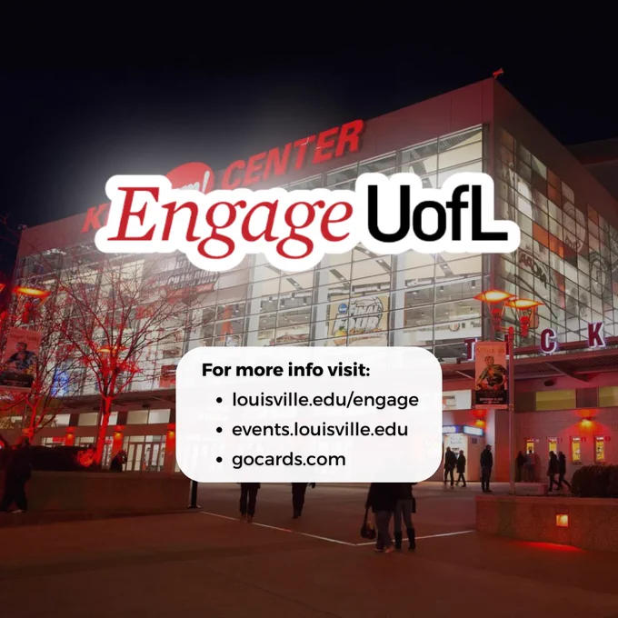 Engage UofL

For more info visit:
louisville.edu/engage
events.louisville.edu
gocards.com


#UofL #UniversityofLouisville #GoCards #UofLStudents #UofLGrads #UofLAlumni #Louisville #LouisvilleKY