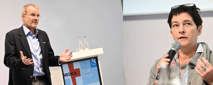 Dr. Jens Baas, Vorstandsvorsitzender der TK (links) und Barbara Steffens, Leiterin der TK-Landesvertretung NRW.