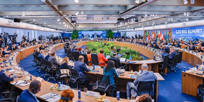 Meeting room shot of the G20 Leaders' Summit and launch of the Global Alliance Against Hunger and Poverty, in Rio de Janeiro. Photo: Ricardo Stuckert/PR 