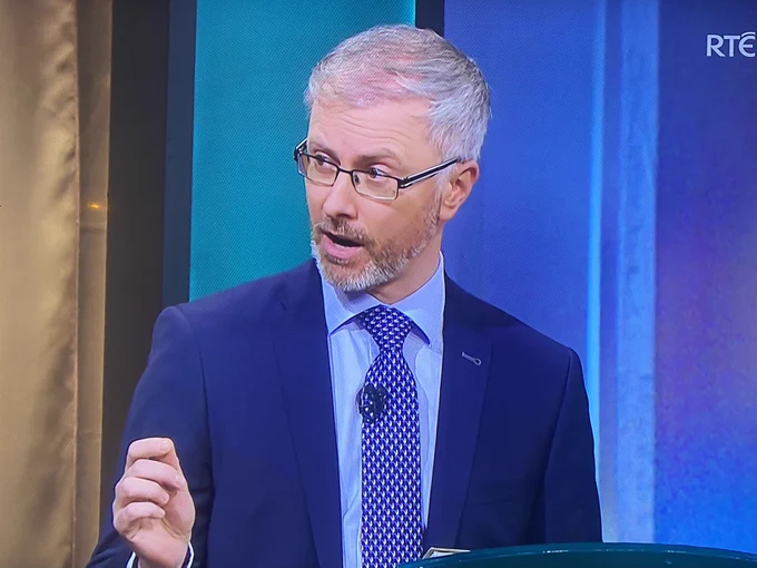 Roderic O’Gorman speaking at Leader’s Debate