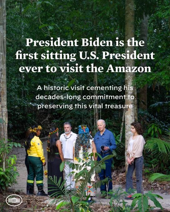 President Biden is the first sitting U.S. President ever to visit the Amazon

A historic visit cementing his decades-long commitment to preserving this vital treasure