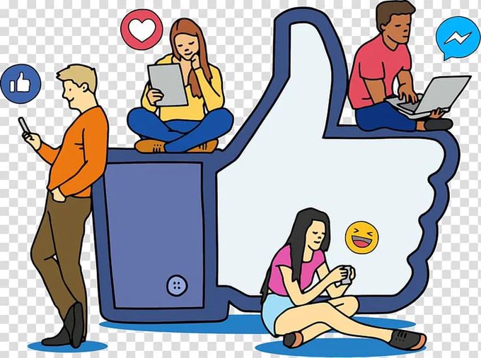 Clipart of people using social media. Showing how people stay connected!
