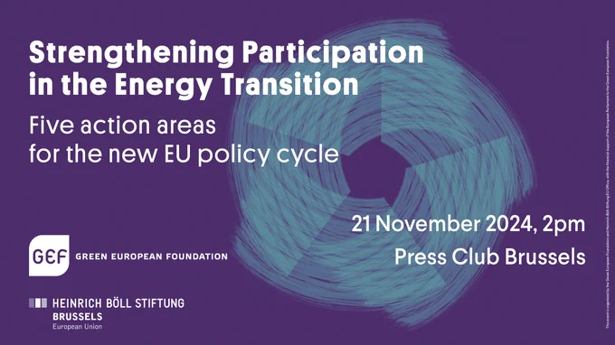 How can citizens benefit better from the EU’s energy transition? Which tools can bring down the bills? How should EU funds and policies be organised to deliver a just transition for all?
During the past year, the Heinrich-Böll-Stiftung European Union and the Green European Foundation have gathered a Knowledge Community of more than 30 energy and social policy experts from very diverse backgrounds. The group has developed a series of five briefs with recommendations for the EU’s new policy cycle, covering five action areas: energy sharing, electricity tariffs, renovation one-stop-shops, just transition governance and local transition management.
At this launch event, the core authors from the Knowledge Community will present their key findings and discuss them with stakeholders from EU institutions, local government and civil society.
More info: https://calendar.boell.de/en/participation-europe-energy-transition