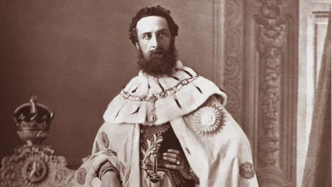 A black and white photograph of Edward Robert Bulwer-Lytton