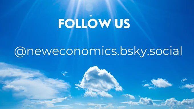 Text reads: Follow us @neweconomics.bsky.social