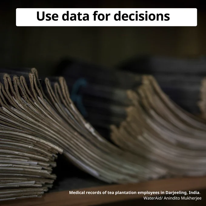 A series of files on a shelf in India. 