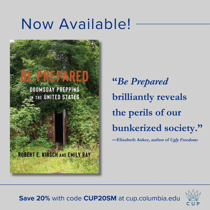 Promotional graphic for Be Prepared Doomsday Prepping in the United States by Robert E. Kirsch & Emily Ray. 