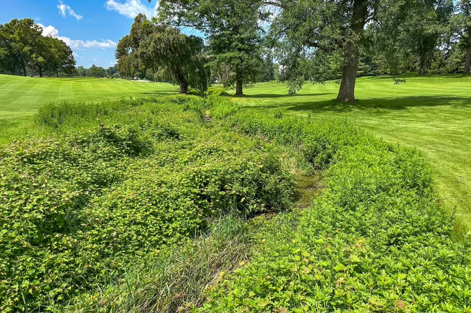Stabilizing stream banks and creating vegetative buffers improves water quality on a golf course and downstream. The EPA Smart Sectors program can help your course navigate environmental improvement projects like this. Photo credit USGA's Brian Gietka.