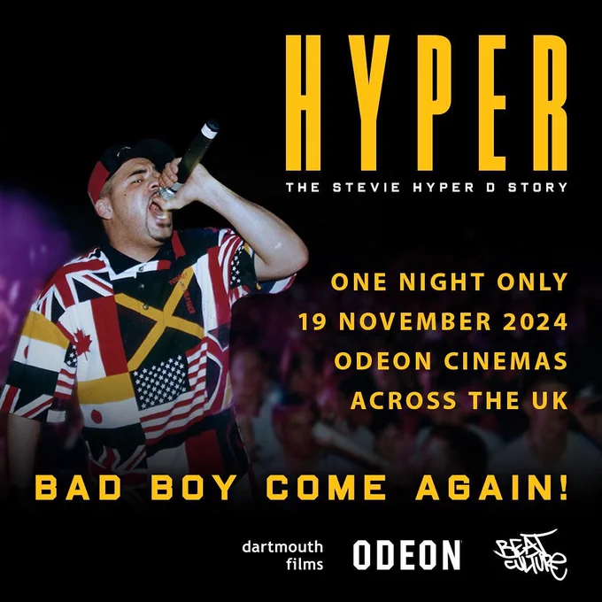 A poster for the documentary film "HYPER The Stevie Hyper D Story"