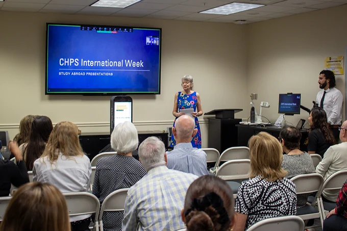 Martine Vanryckeghem presents at CHPS International Education Week