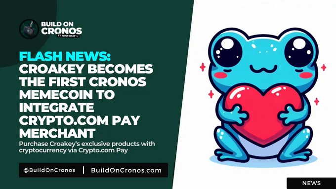 @croakcronos, the community-driven memecoin on the Cronos blockchain, has taken a significant leap forward by becoming the first Cronos memecoin to integrate the CryptoCom Pay Merchant system.

Read more: https://news.buildoncronos.com/p/croakey-becomes-the-first-cronos